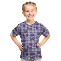 Purple Palaka Hawaii Kid T Shirt Hawaiian Lehua Blossoms