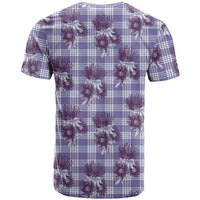 Purple Palaka Hawaii T Shirt Hawaiian Lehua Blossoms