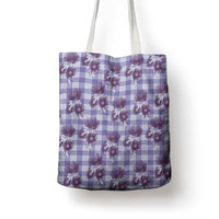 Purple Palaka Hawaii Tote Bag Hawaiian Lehua Blossoms