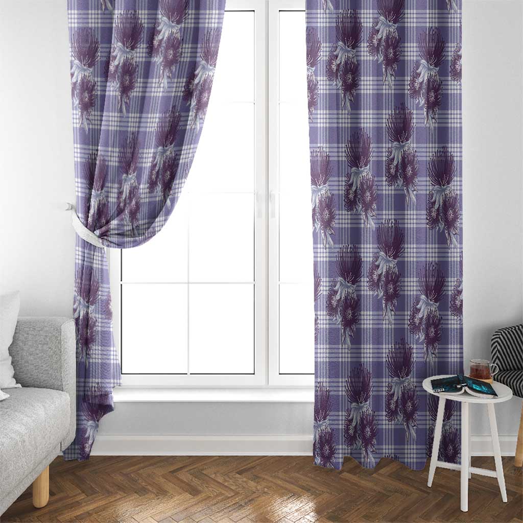 Purple Palaka Hawaii Window Curtain Hawaiian Lehua Blossoms
