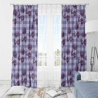 Purple Palaka Hawaii Window Curtain Hawaiian Lehua Blossoms
