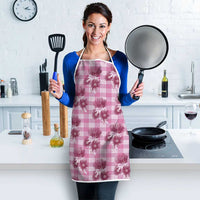Pink Palaka Hawaii Apron Hawaiian Lehua Blossoms