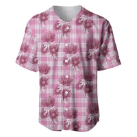 Pink Palaka Hawaii Baseball Jersey Hawaiian Lehua Blossoms