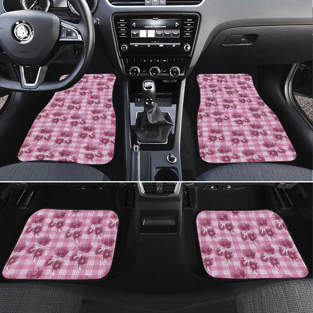 Pink Palaka Hawaii Car Mats Hawaiian Lehua Blossoms