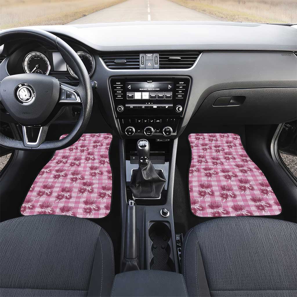Pink Palaka Hawaii Car Mats Hawaiian Lehua Blossoms