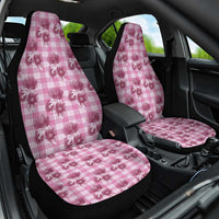 Pink Palaka Hawaii Car Seat Cover Hawaiian Lehua Blossoms