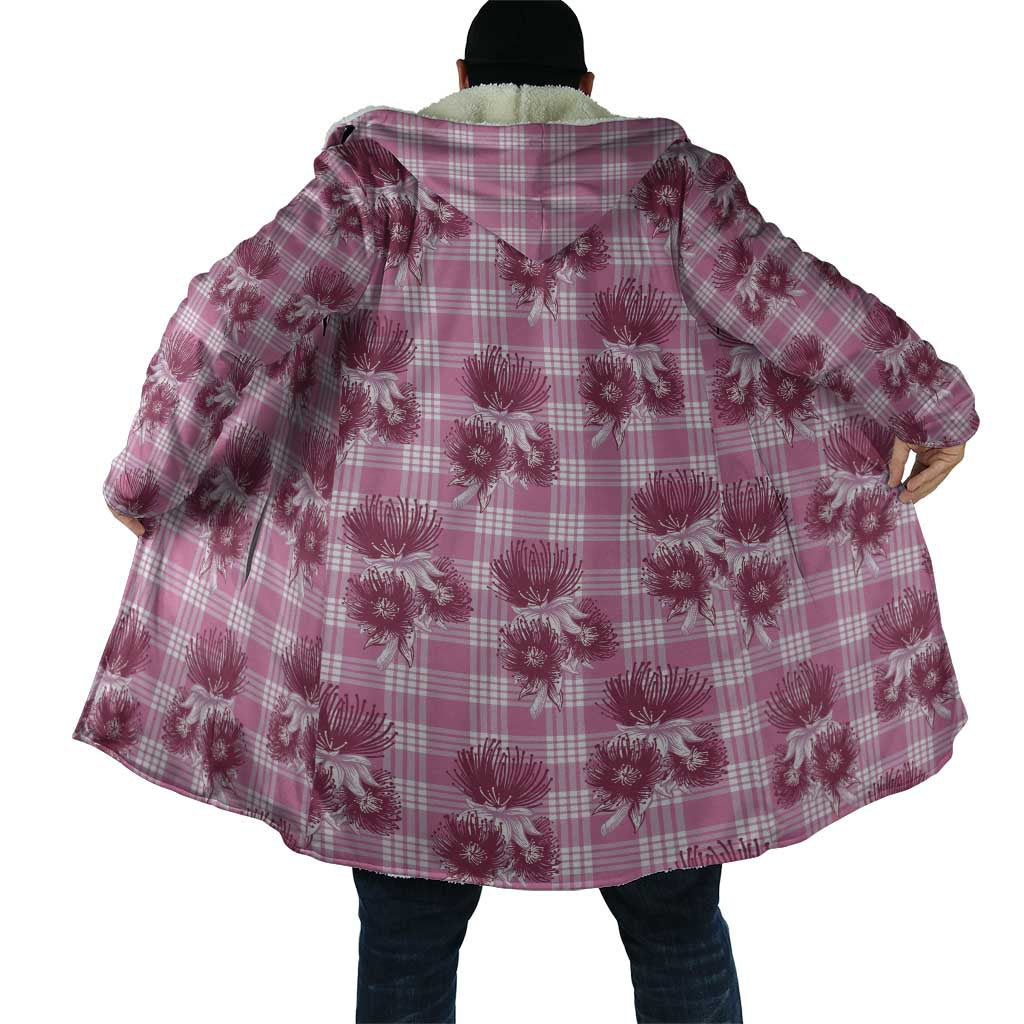 Pink Palaka Hawaii Cloak Hawaiian Lehua Blossoms