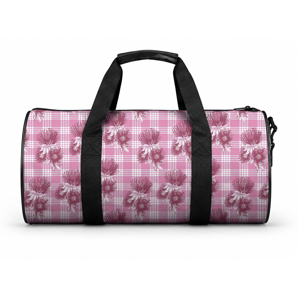 Pink Palaka Hawaii Duffle Bag Hawaiian Lehua Blossoms LT05 One size Pink - Polynesian Pride
