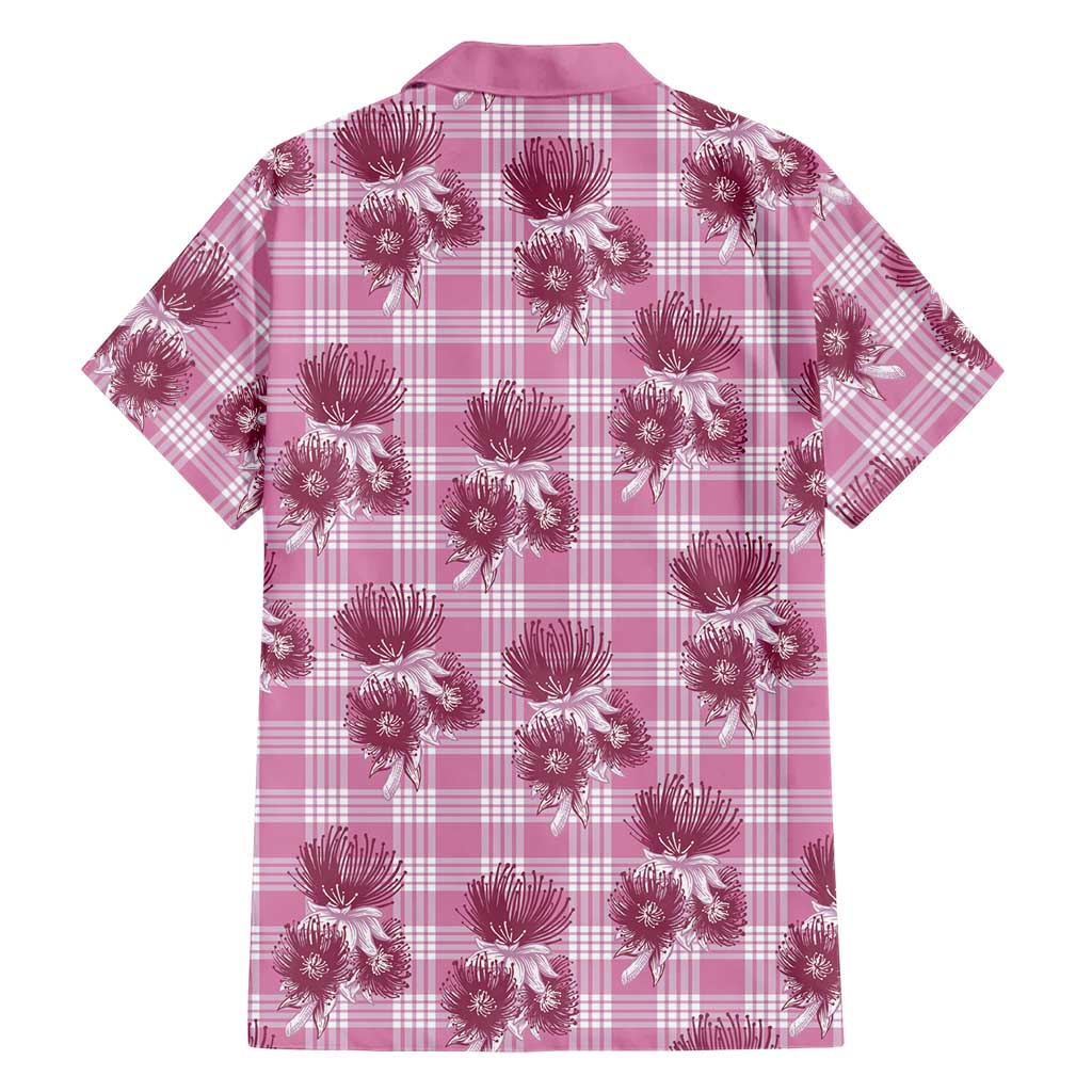 Pink Palaka Hawaii Family Matching Long Sleeve Bodycon Dress and Hawaiian Shirt Hawaiian Lehua Blossoms LT05 - Polynesian Pride