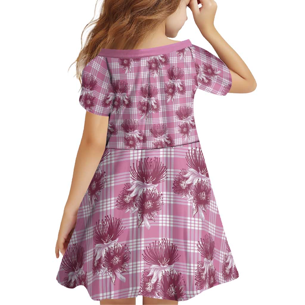 Pink Palaka Hawaii Family Matching Tank Maxi Dress and Hawaiian Shirt Hawaiian Lehua Blossoms LT05 - Polynesian Pride