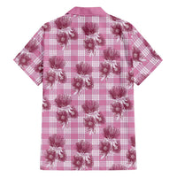 Pink Palaka Hawaii Family Matching Tank Maxi Dress and Hawaiian Shirt Hawaiian Lehua Blossoms LT05 - Polynesian Pride