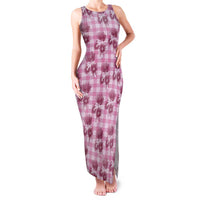 Pink Palaka Hawaii Family Matching Tank Maxi Dress and Hawaiian Shirt Hawaiian Lehua Blossoms LT05 Mom's Dress Pink - Polynesian Pride