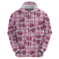 Pink Palaka Hawaii Hoodie Hawaiian Lehua Blossoms