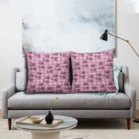 Pink Palaka Hawaii Pillow Cover Hawaiian Lehua Blossoms