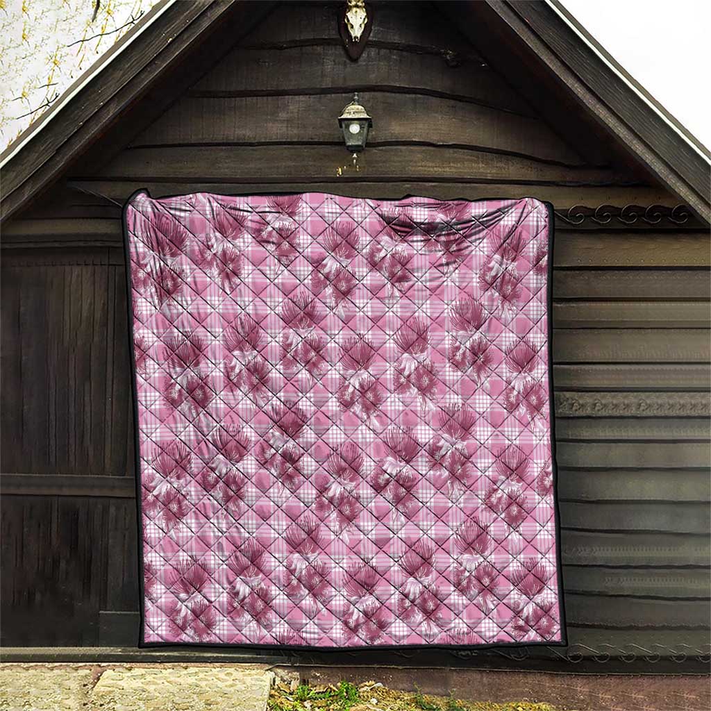Pink Palaka Hawaii Quilt Hawaiian Lehua Blossoms