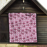 Pink Palaka Hawaii Quilt Hawaiian Lehua Blossoms