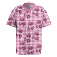 Pink Palaka Hawaii Rugby Jersey Hawaiian Lehua Blossoms