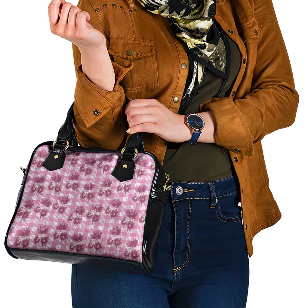 Pink Palaka Hawaii Shoulder Handbag Hawaiian Lehua Blossoms