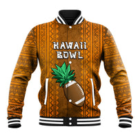 Custom Hawaii Honolulu Football Bowl Baseball Jacket Simple Style LT05 Unisex Brown - Polynesian Pride