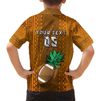 Custom Hawaii Honolulu Football Bowl Family Matching Short Sleeve Bodycon Dress and Hawaiian Shirt Simple Style LT05 - Polynesian Pride
