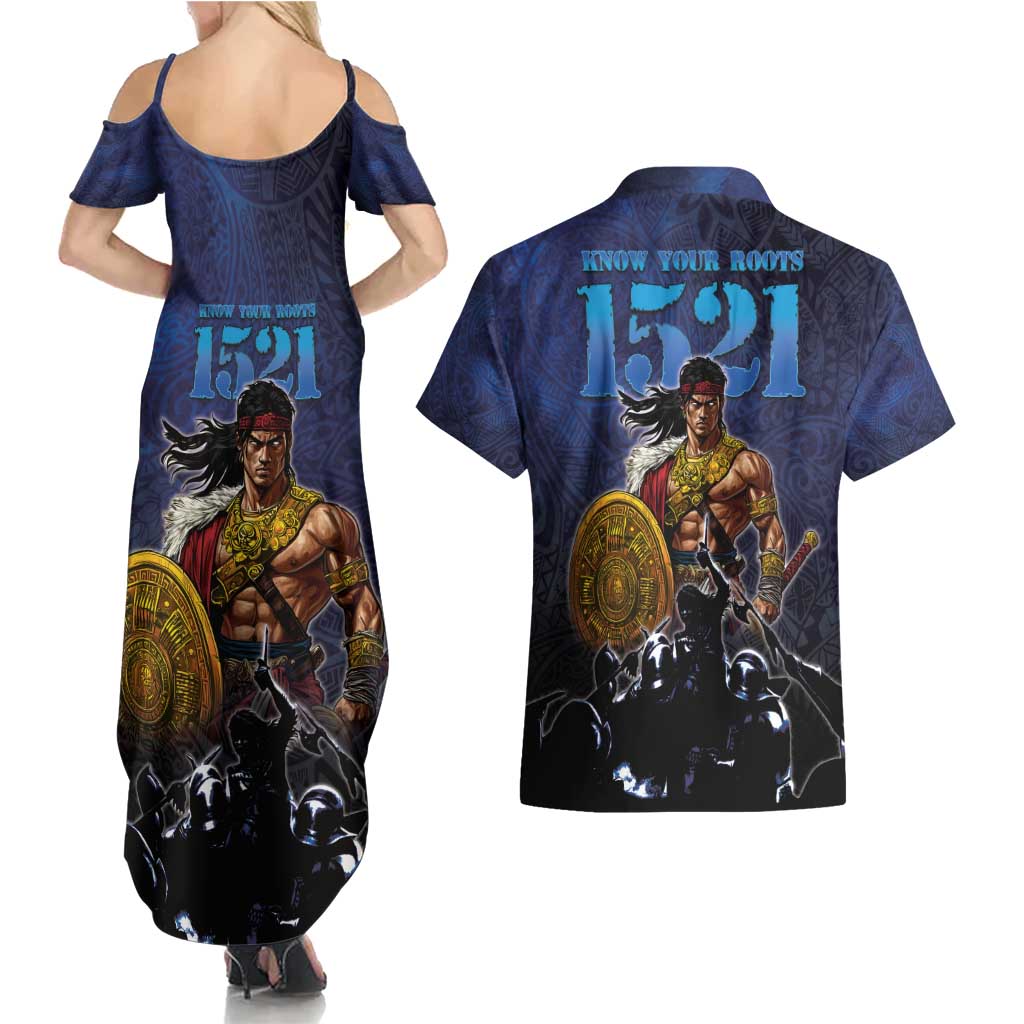 Philippines The First Hero Couples Matching Summer Maxi Dress and Hawaiian Shirt Lapu Lapu Know Your Roots