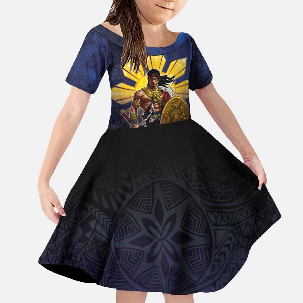 Philippines The First Hero Family Matching Off Shoulder Maxi Dress and Hawaiian Shirt Lapu Lapu Know Your Roots