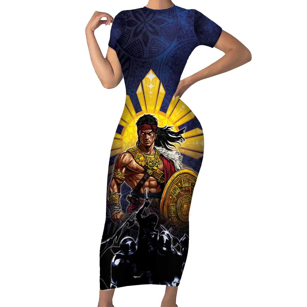 Philippines The First Hero Family Matching Short Sleeve Bodycon Dress and Hawaiian Shirt Lapu Lapu Know Your Roots