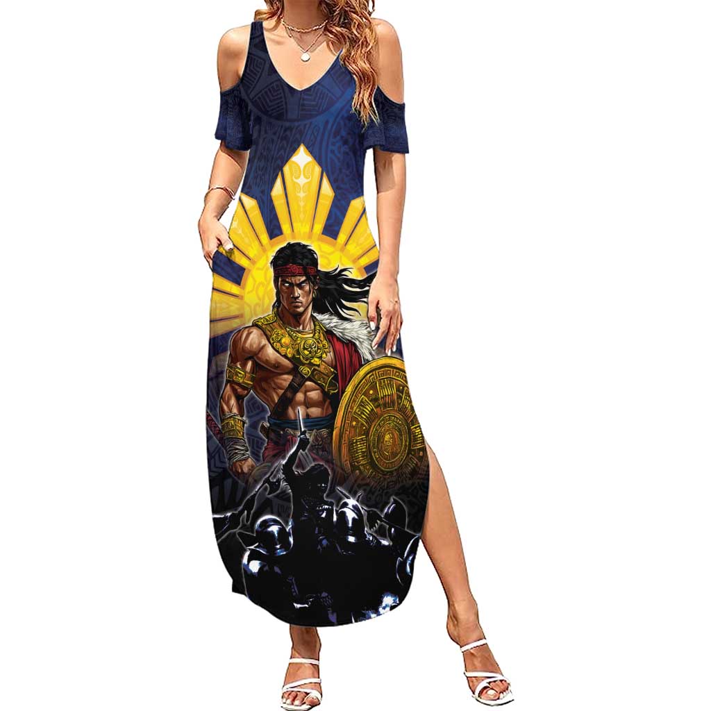 Philippines The First Hero Family Matching Summer Maxi Dress and Hawaiian Shirt Lapu Lapu Know Your Roots