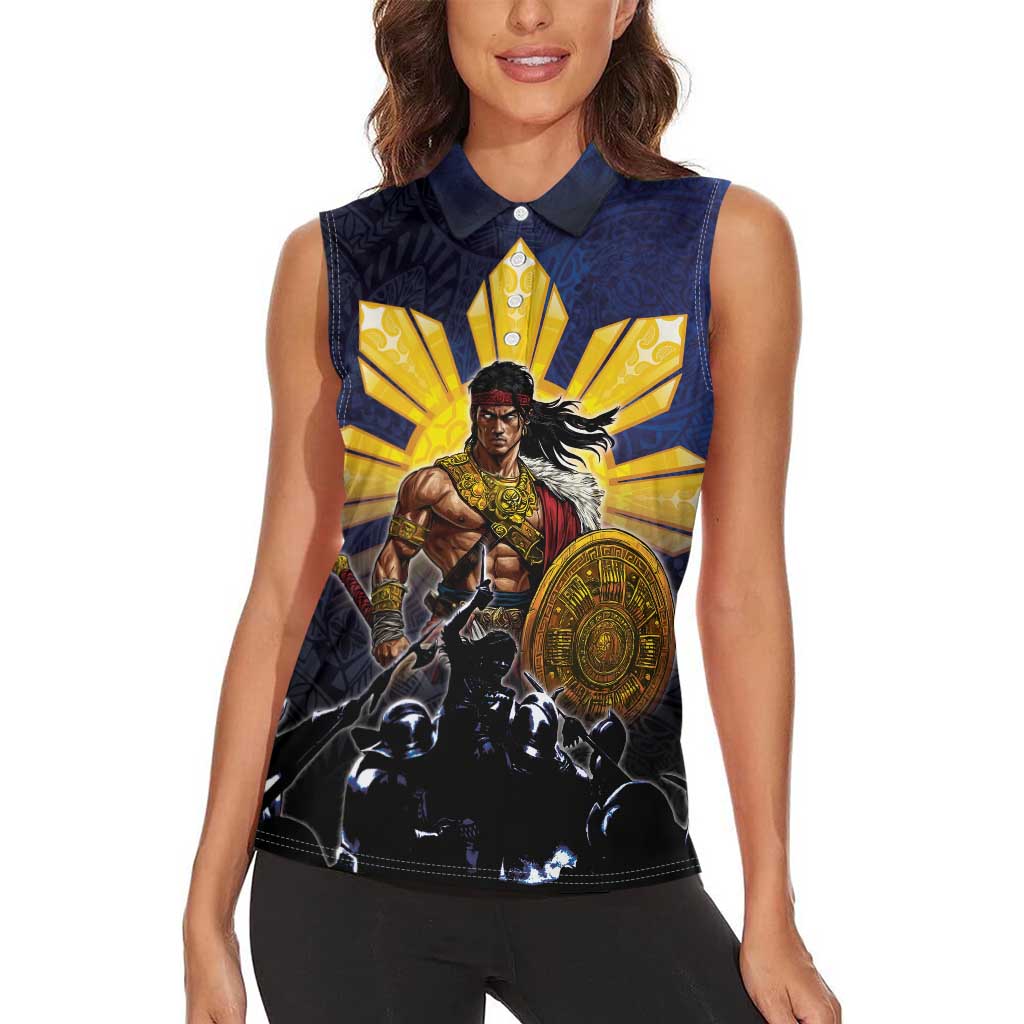 Philippines The First Hero Women Sleeveless Polo Shirt Lapu Lapu Know Your Roots