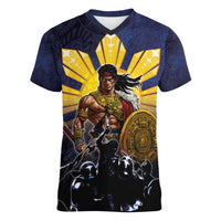 Philippines The First Hero Women V-Neck T-Shirt Lapu Lapu Know Your Roots