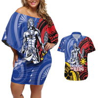 Philippines Lapu-Lapu Couples Matching Off Shoulder Short Dress and Hawaiian Shirt Proud Of My King