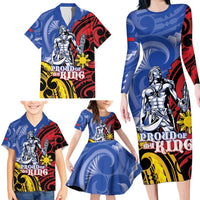 Philippines Lapu-Lapu Family Matching Long Sleeve Bodycon Dress and Hawaiian Shirt Proud Of My King LT05 - Polynesian Pride