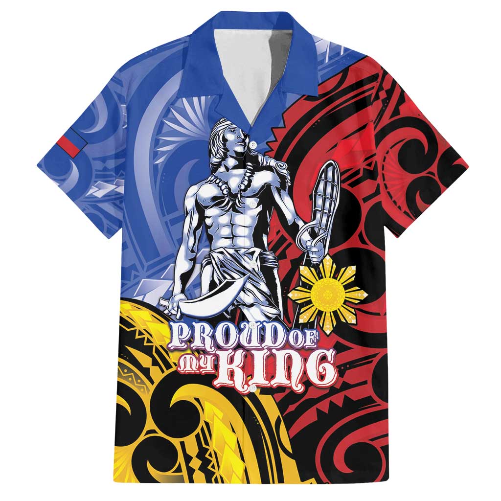 Philippines Lapu-Lapu Family Matching Long Sleeve Bodycon Dress and Hawaiian Shirt Proud Of My King LT05 Dad's Shirt - Short Sleeve Blue - Polynesian Pride