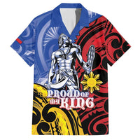 Philippines Lapu-Lapu Family Matching Long Sleeve Bodycon Dress and Hawaiian Shirt Proud Of My King LT05 Dad's Shirt - Short Sleeve Blue - Polynesian Pride
