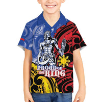 Philippines Lapu-Lapu Family Matching Long Sleeve Bodycon Dress and Hawaiian Shirt Proud Of My King LT05 Son's Shirt Blue - Polynesian Pride