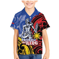 Philippines Lapu-Lapu Family Matching Mermaid Dress and Hawaiian Shirt Proud Of My King LT05 Son's Shirt Blue - Polynesian Pride