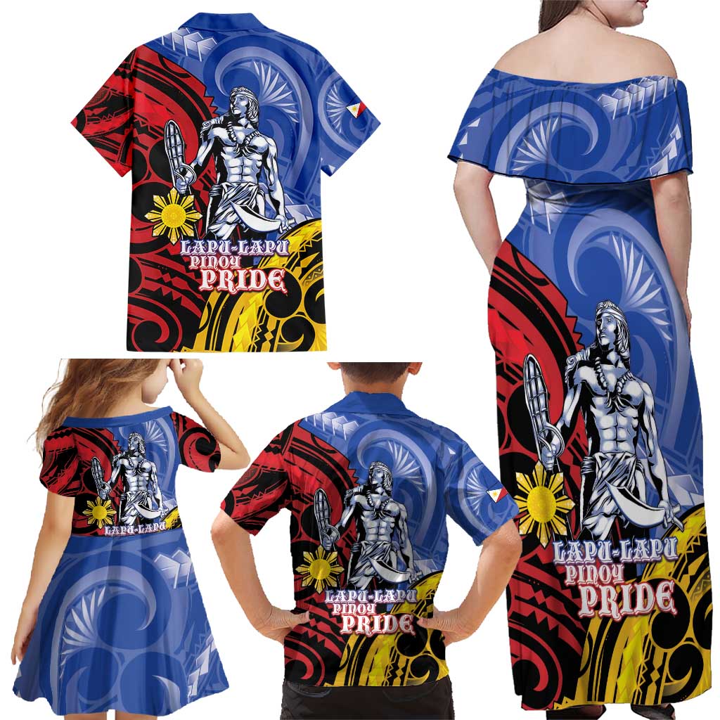 Philippines Lapu-Lapu Family Matching Off Shoulder Maxi Dress and Hawaiian Shirt Proud Of My King LT05 - Polynesian Pride
