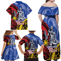 Philippines Lapu-Lapu Family Matching Off Shoulder Maxi Dress and Hawaiian Shirt Proud Of My King LT05 - Polynesian Pride