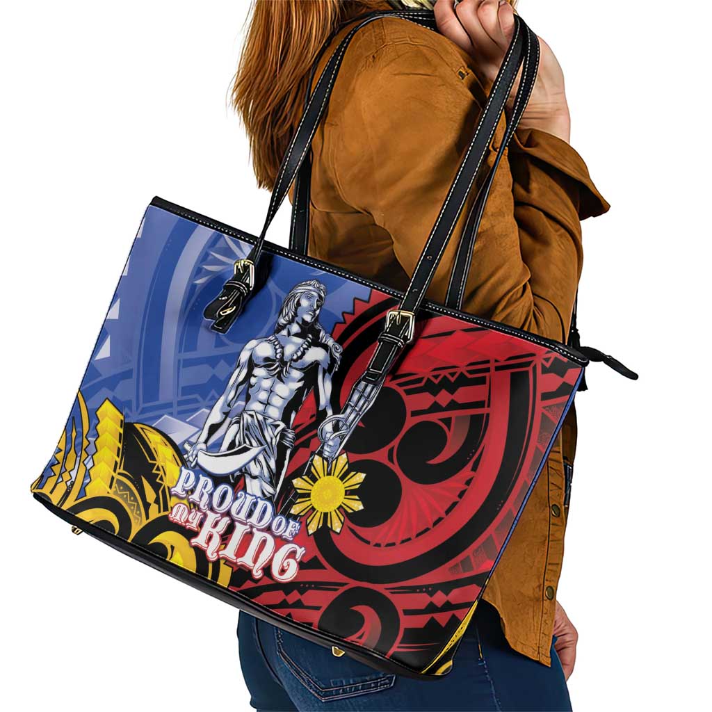 Philippines Lapu-Lapu Leather Tote Bag Proud Of My King