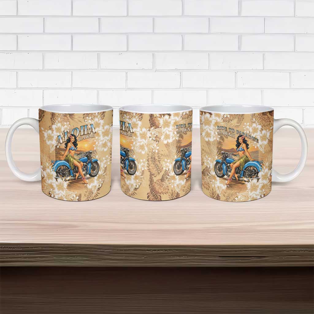 Aloha Hawaii Biker Ceramic Mug Ride To Paradise