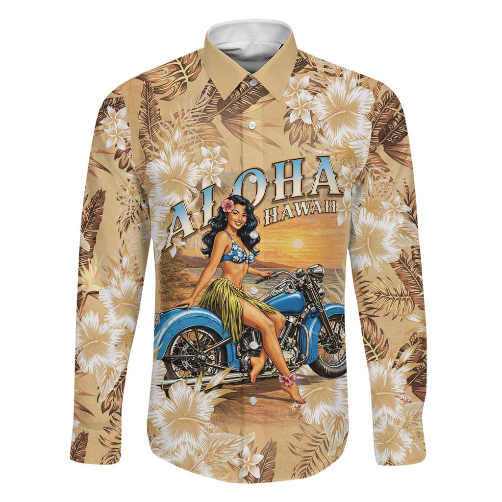 Aloha Hawaii Biker Family Matching Off Shoulder Maxi Dress and Hawaiian Shirt Ride To Paradise