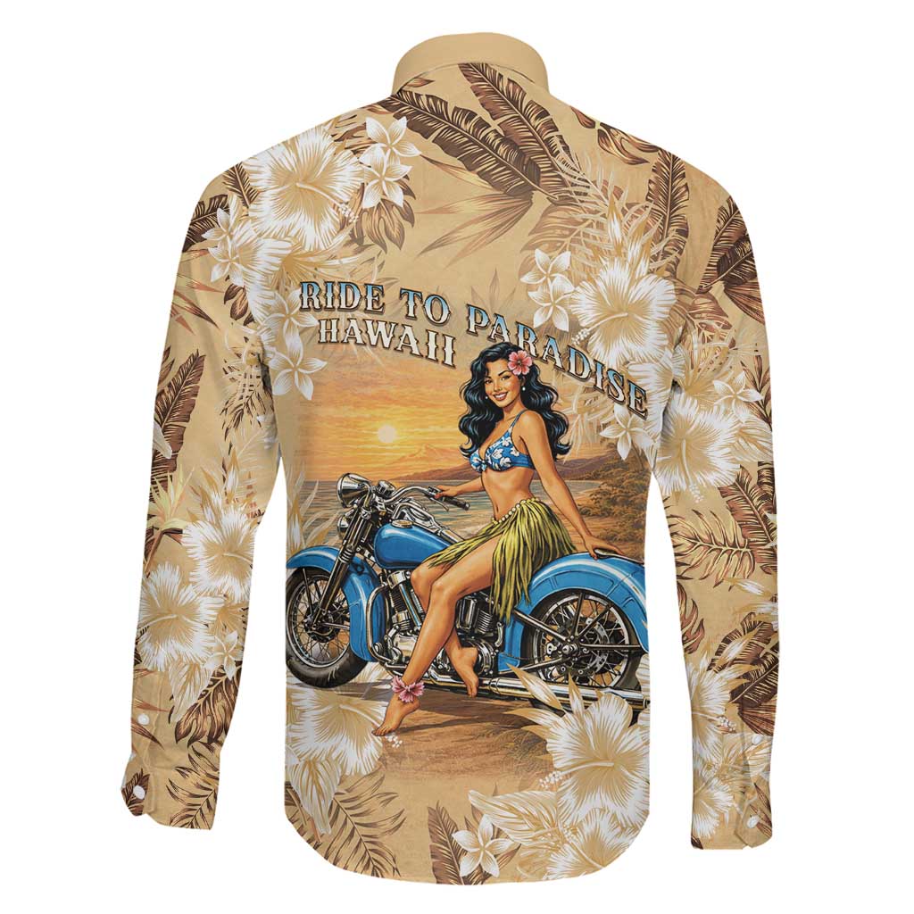 Aloha Hawaii Biker Family Matching Off Shoulder Maxi Dress and Hawaiian Shirt Ride To Paradise