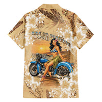 Aloha Hawaii Biker Family Matching Off Shoulder Short Dress and Hawaiian Shirt Ride To Paradise