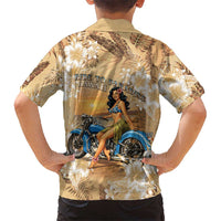 Aloha Hawaii Biker Family Matching Summer Maxi Dress and Hawaiian Shirt Ride To Paradise