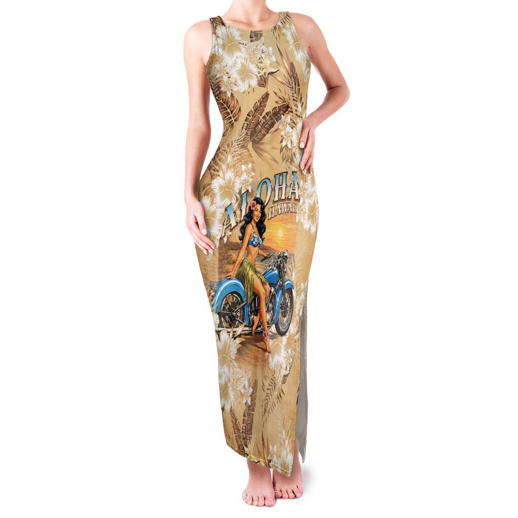 Aloha Hawaii Biker Family Matching Tank Maxi Dress and Hawaiian Shirt Ride To Paradise