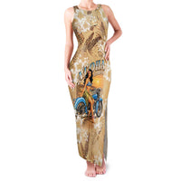 Aloha Hawaii Biker Family Matching Tank Maxi Dress and Hawaiian Shirt Ride To Paradise