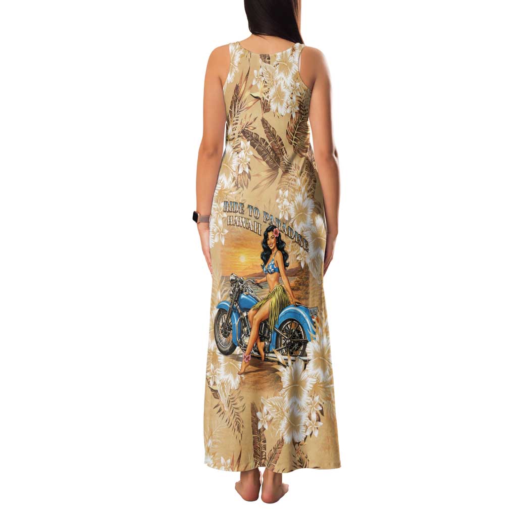 Aloha Hawaii Biker Family Matching Tank Maxi Dress and Hawaiian Shirt Ride To Paradise
