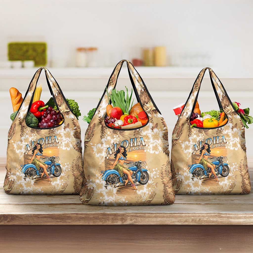 Aloha Hawaii Biker Grocery Bag Ride To Paradise
