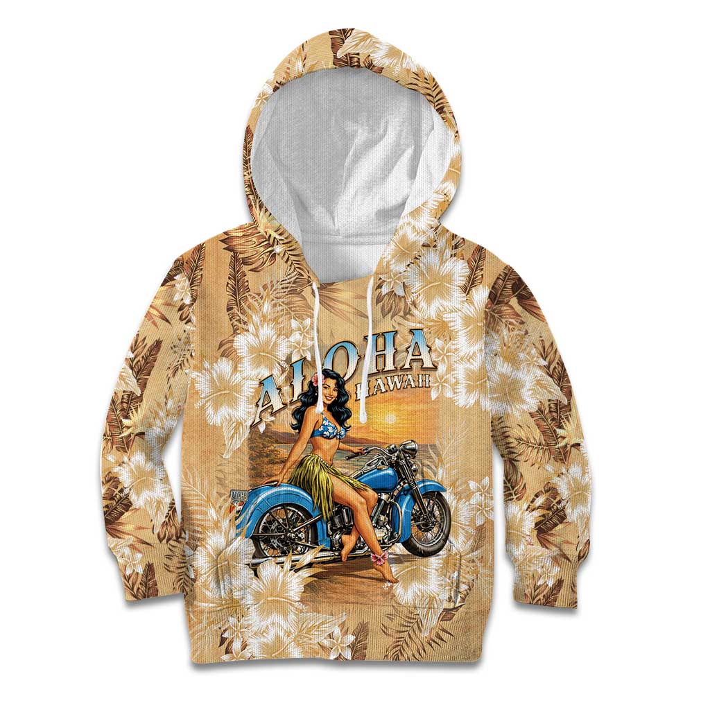 Aloha Hawaii Biker Kid Hoodie Ride To Paradise