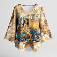 Aloha Hawaii Biker Kimono Sleeve Blouse Ride To Paradise
